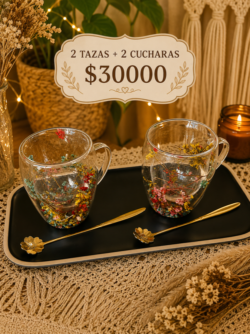 2 Tazas + 2 Cucharas