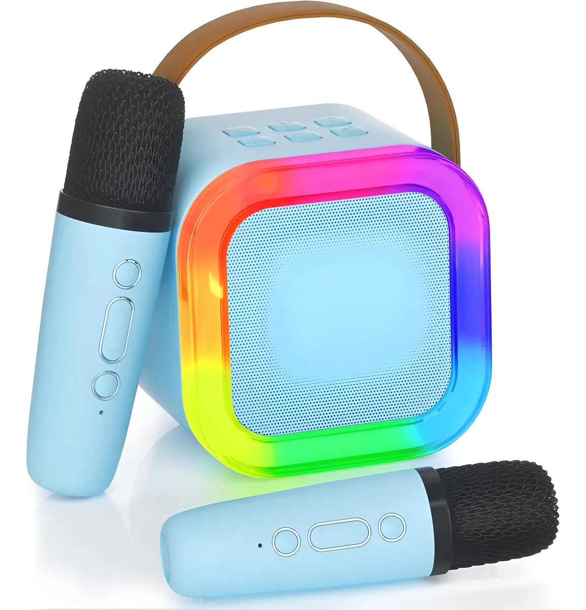 Parlante Portátil Bluetooth Karaoke + 2 Micrófonos