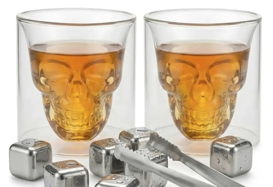 Vaso de whisky Calavera x2