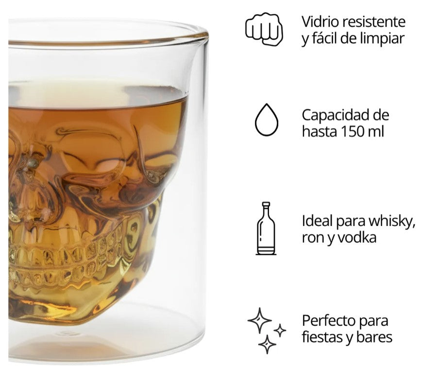 Vaso de whisky Calavera x2