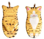 Manopla Para Horno Color Naranja Gatito Atigrado