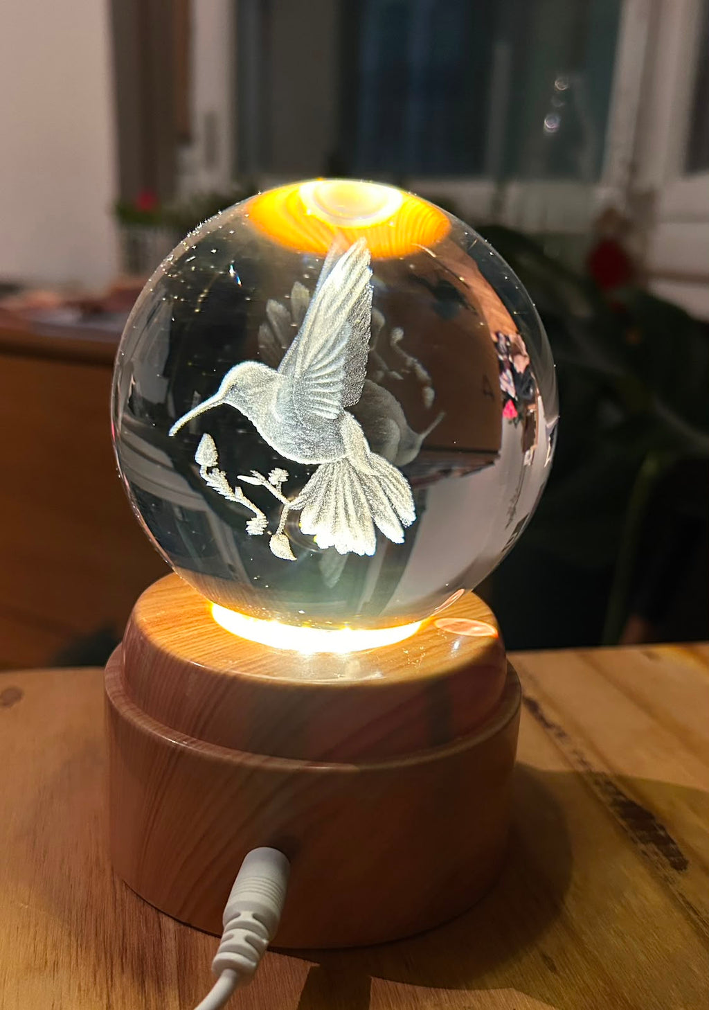Esfera de Cristal 3D Colibri