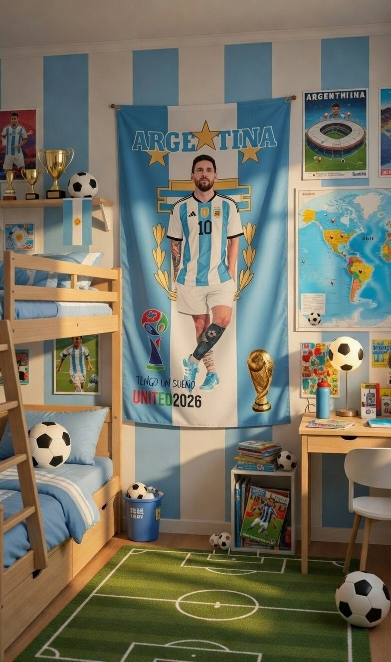 Bandera Argentina + Messi