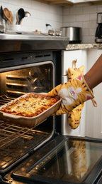 Manopla Para Horno Color Naranja Gatito Atigrado
