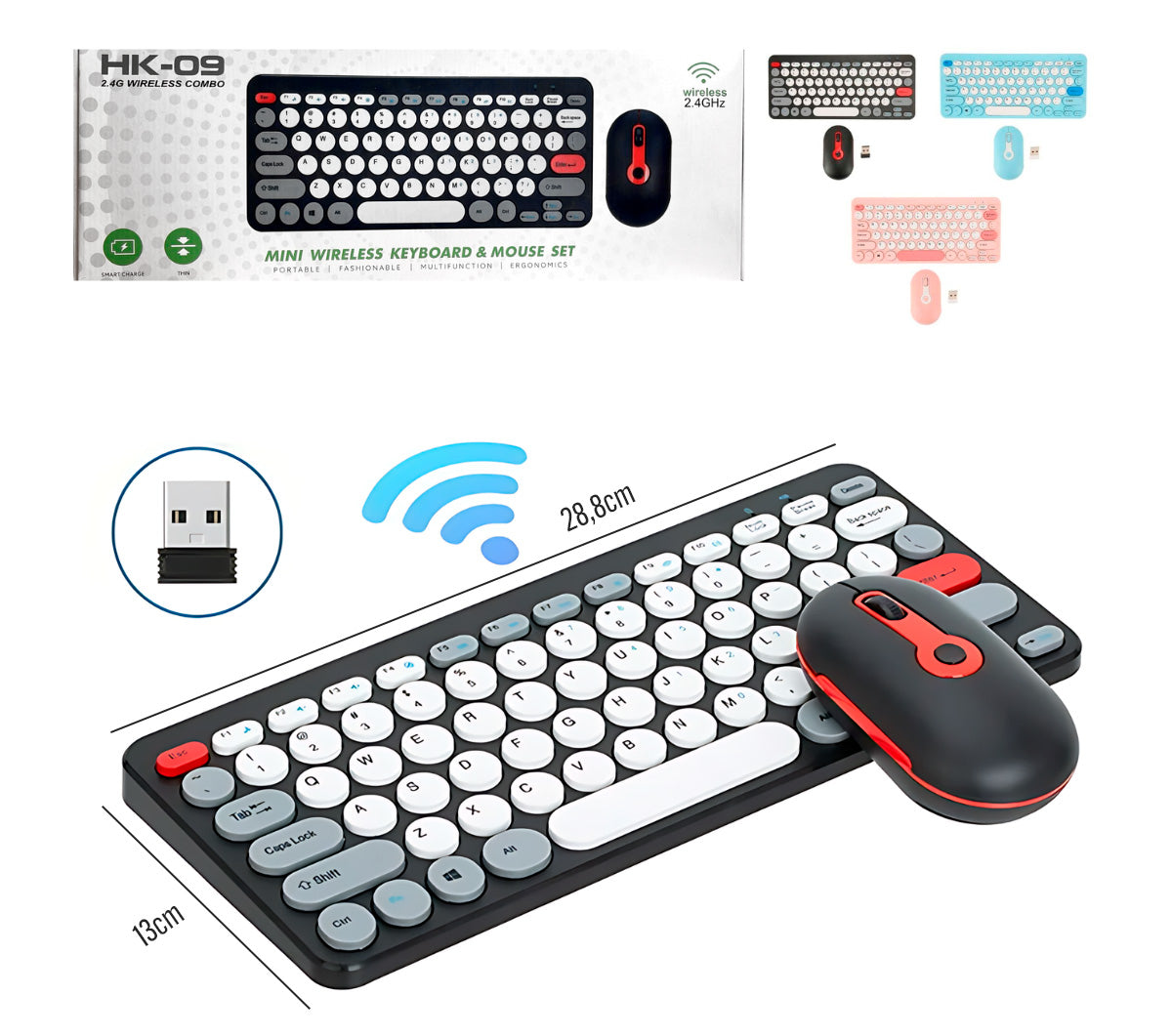 Teclado con mouse inalambrico